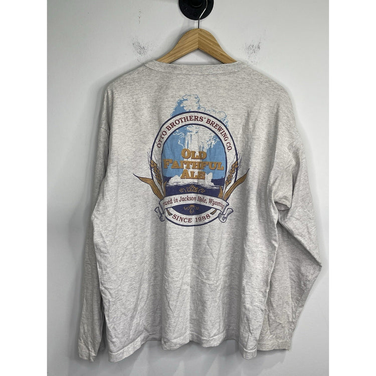 Men’s Vintage Gray Otto Brothers Brewing Co. Wyoming Long Sleeve Sz XL