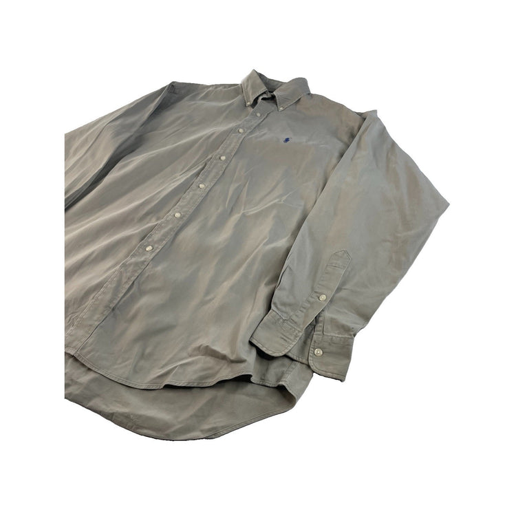 Men Vintage Ralph Lauren Blaire Button Down Shirt Khaki Tan SIZE L