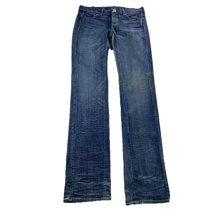Women’s Rock&Republic Crosshatch Denim Straight Blue Jeans Size 29