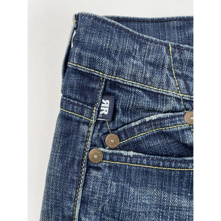 Women’s Rock&Republic Crosshatch Denim Straight Blue Jeans Size 29