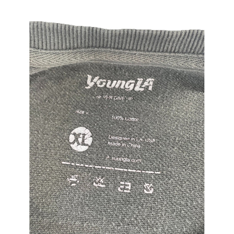 Mens YoungLA Logo Solid T-Shirt Size Xl