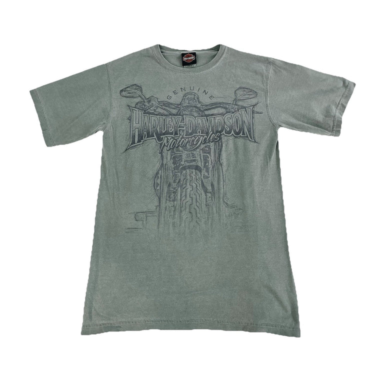 Mens Harley Davidson Motorcycle SwampGreen Graphic Tee Size S