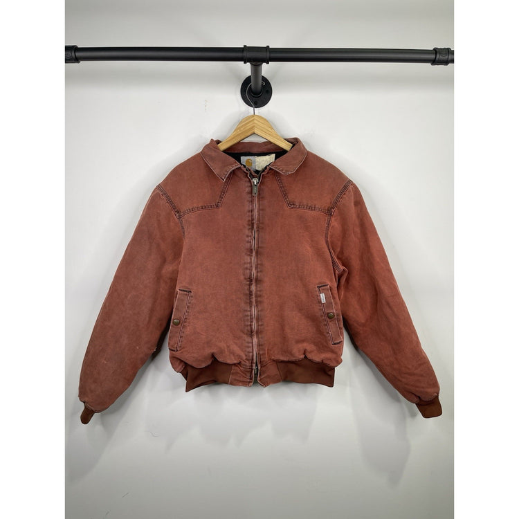 Vitnage Carhartt Canvas Santa Fe Red Zip-up Jacket Size Large