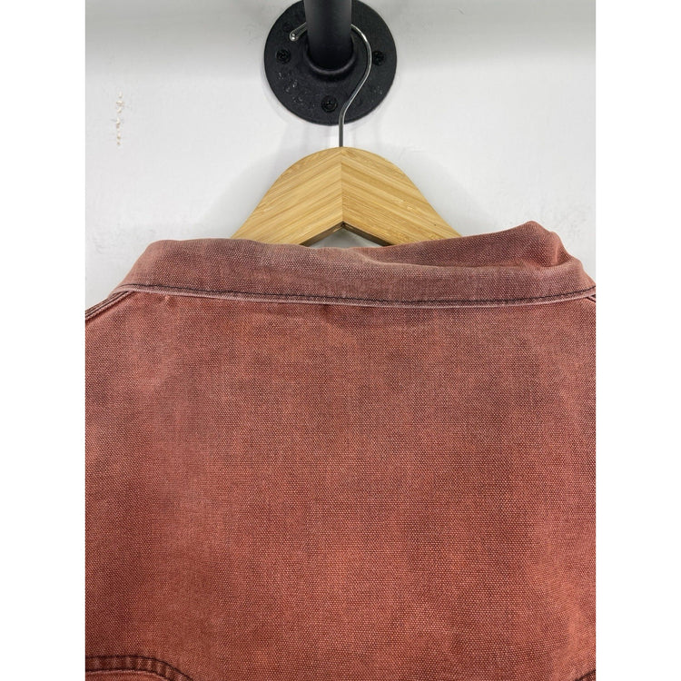 Vitnage Carhartt Canvas Santa Fe Red Zip-up Jacket Size Large