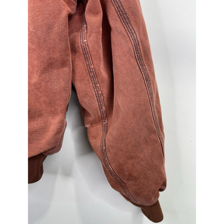 Vitnage Carhartt Canvas Santa Fe Red Zip-up Jacket Size Large