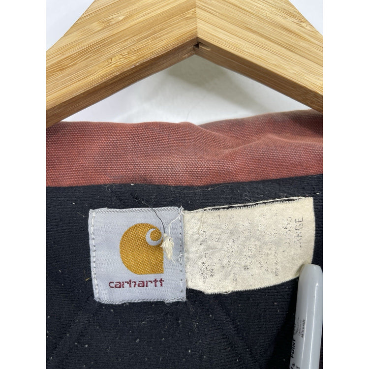 Vitnage Carhartt Canvas Santa Fe Red Zip-up Jacket Size Large