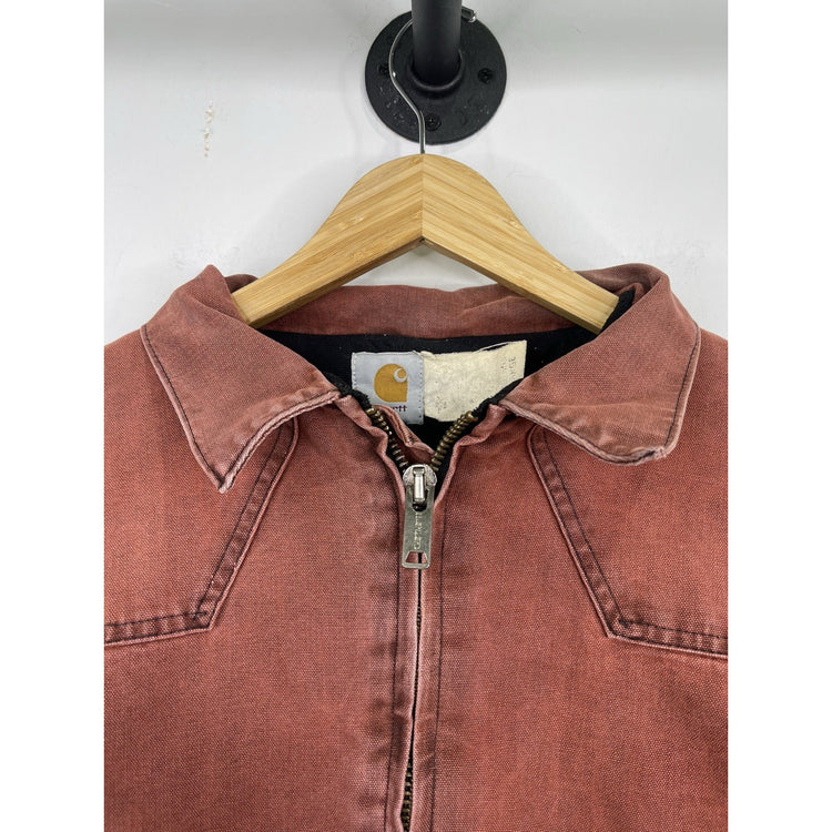 Vitnage Carhartt Canvas Santa Fe Red Zip-up Jacket Size Large