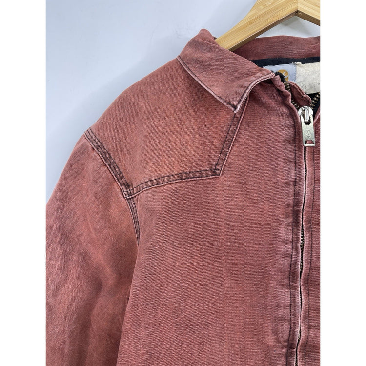 Vitnage Carhartt Canvas Santa Fe Red Zip-up Jacket Size Large