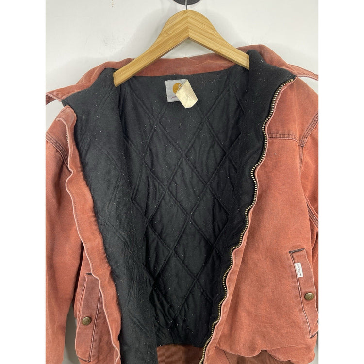 Vitnage Carhartt Canvas Santa Fe Red Zip-up Jacket Size Large