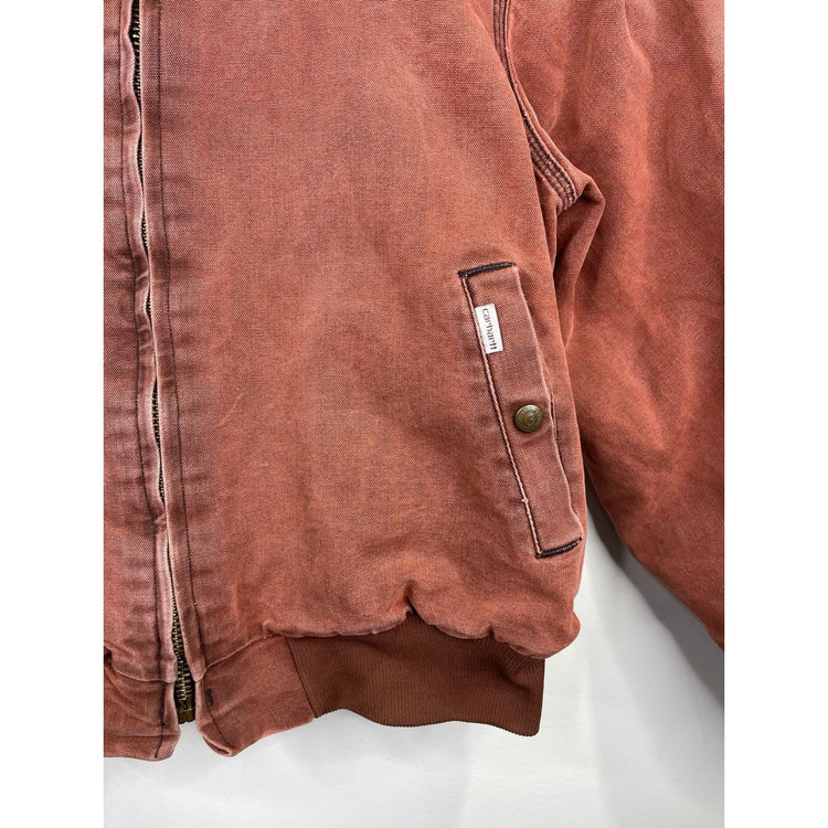 Vitnage Carhartt Canvas Santa Fe Red Zip-up Jacket Size Large