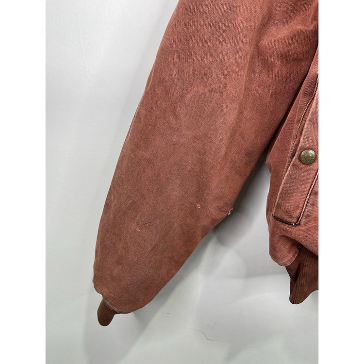 Vitnage Carhartt Canvas Santa Fe Red Zip-up Jacket Size Large