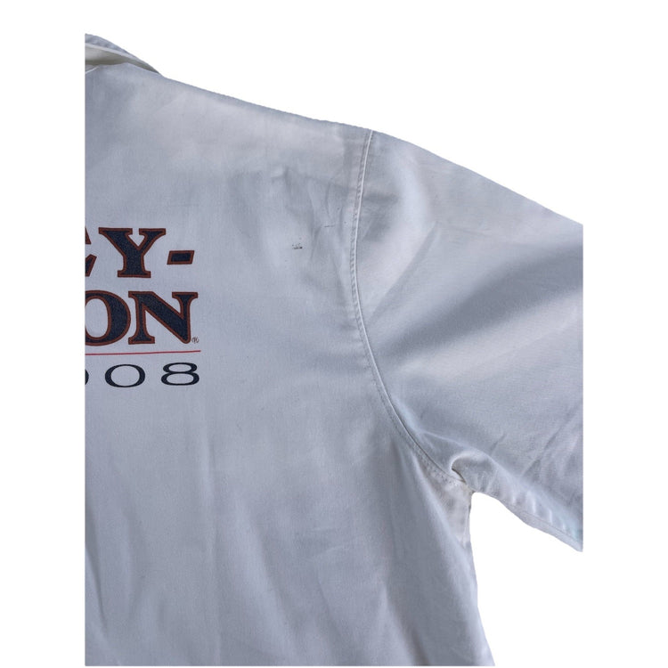 Mens 2008 Harley Davidson 105th Anniversary White Button Down Size Large