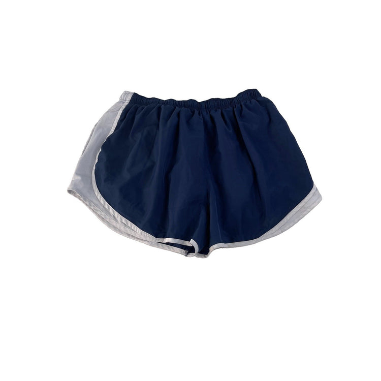 Women's Nike Dri-Fit Athletic Running Shorts, Navy Blue with Grey Trim, Size XL