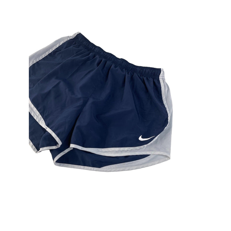 Women's Nike Dri-Fit Athletic Running Shorts, Navy Blue with Grey Trim, Size XL