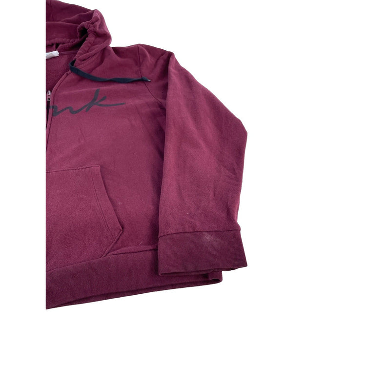 Womens PINK Victoria Secret Full Zip Jacket Burgandy Size Xxl