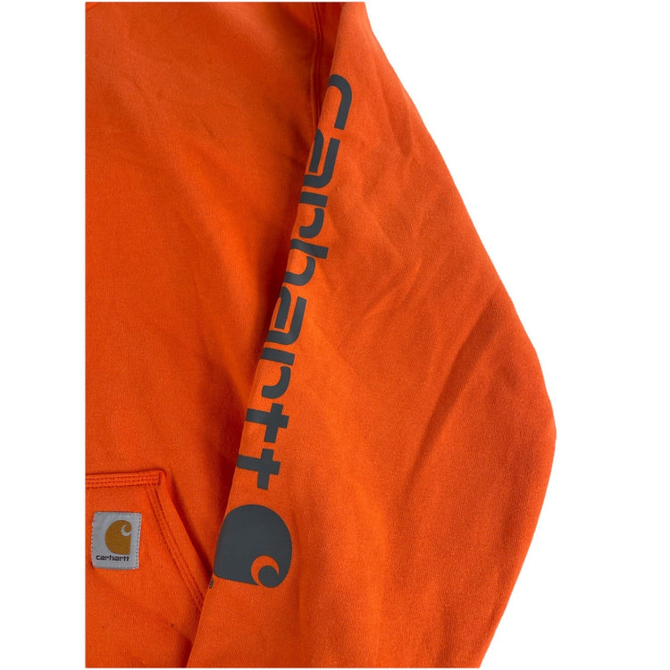 Mens Carhartt Mid weight Bright Orange Pullover Hoodie Size Xl