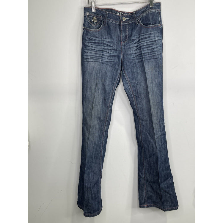 Women’s Y2K Vintage Dereon Bootcut Embroidered Denim Jeans Sz 7/8 X 34