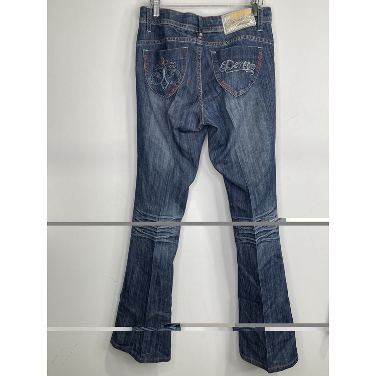 Women’s Y2K Vintage Dereon Bootcut Embroidered Denim Jeans Sz 7/8 X 34