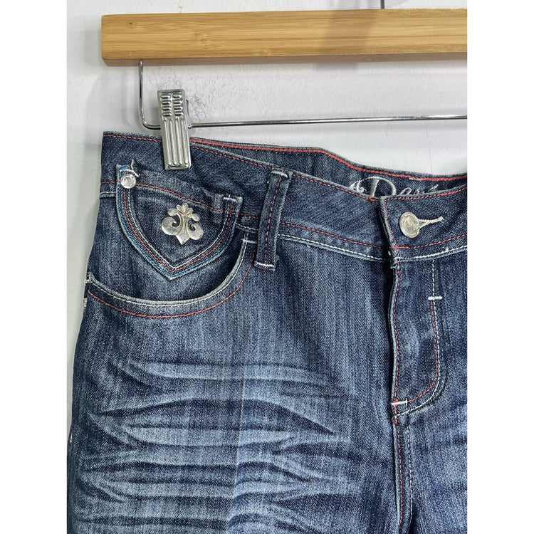 Women’s Y2K Vintage Dereon Bootcut Embroidered Denim Jeans Sz 7/8 X 34