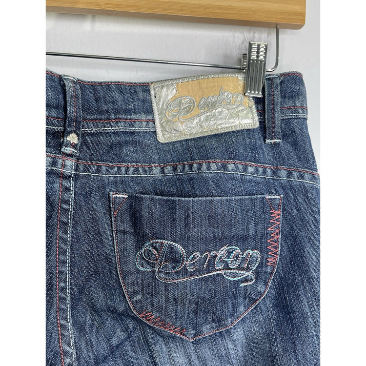 Women’s Y2K Vintage Dereon Bootcut Embroidered Denim Jeans Sz 7/8 X 34