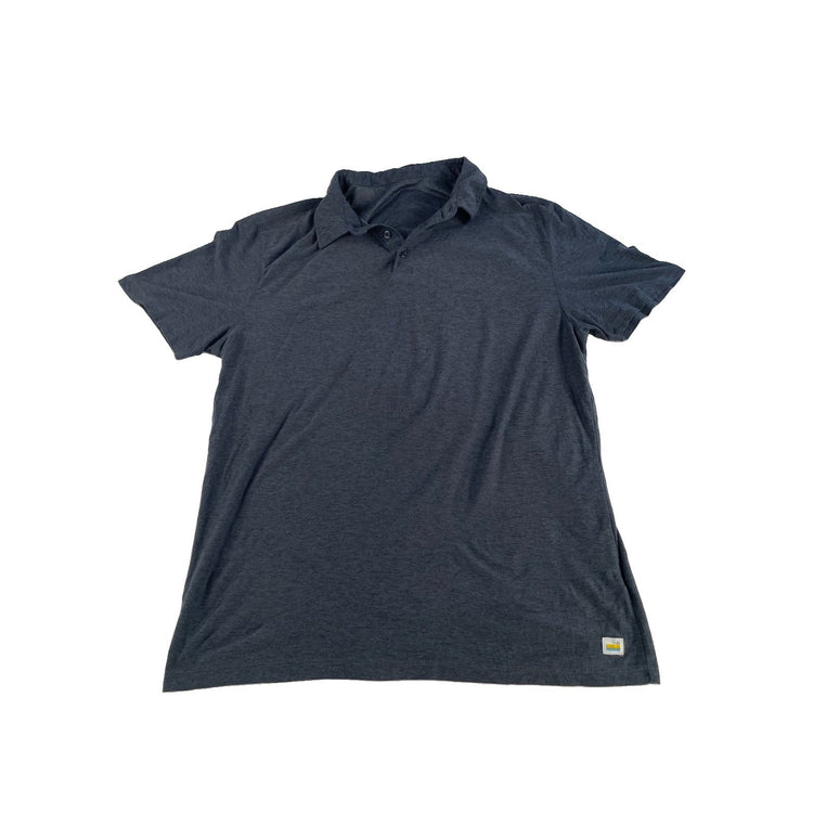 Men Vuori Charcoal Dark Grey Heathered Performance ShortSleeve Polo Shirt Size M