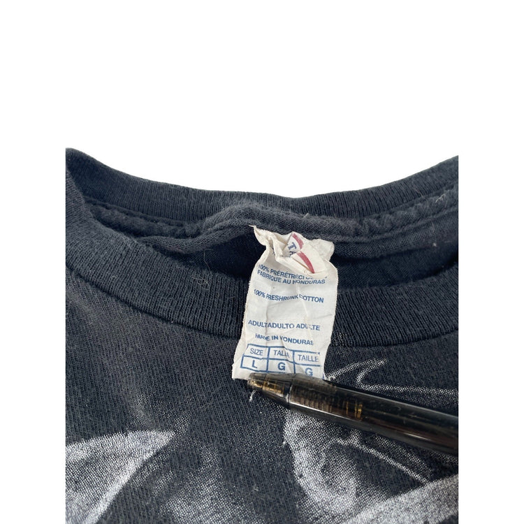 Mens Y2K Liquid Blue Black Gargoyle Graphic T Shirt Size Large
