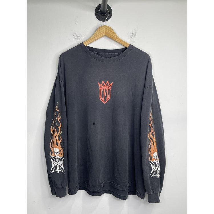 Adult VTG 90s West Coast Choppers CFL Long Sleeve Flamed Sleeves Sz XL