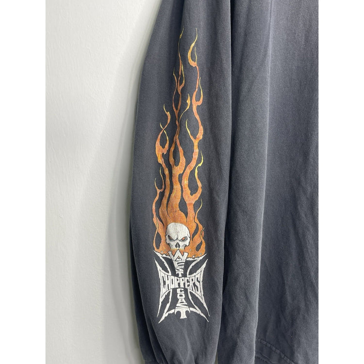 Adult VTG 90s West Coast Choppers CFL Long Sleeve Flamed Sleeves Sz XL