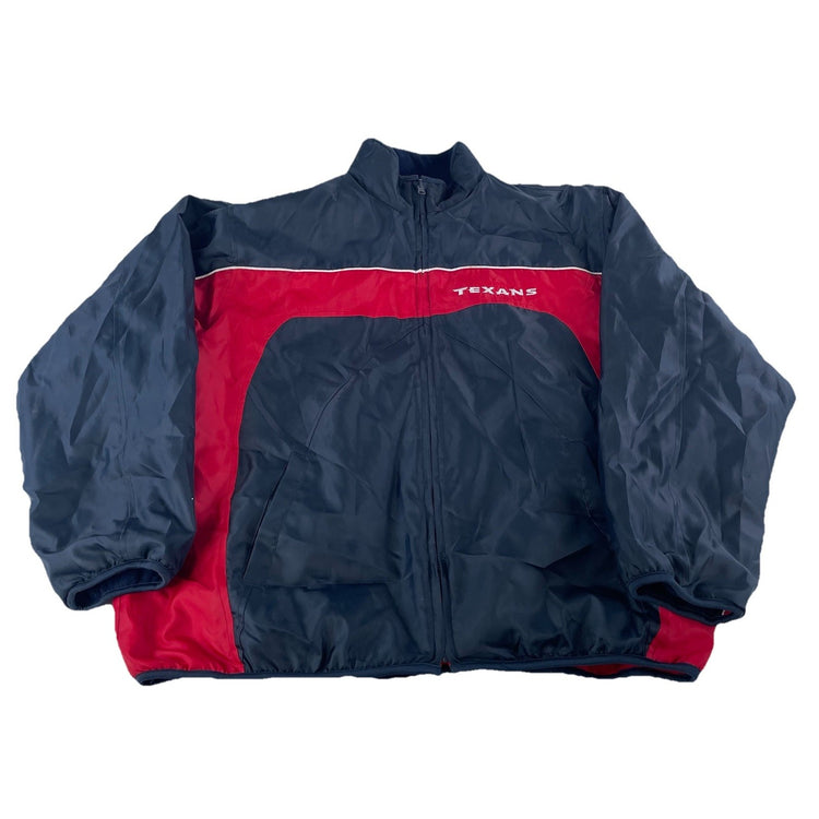 Men Vintage Houston Texans Reversible FullZipJacket Fleece Windbreaker Size 2XL