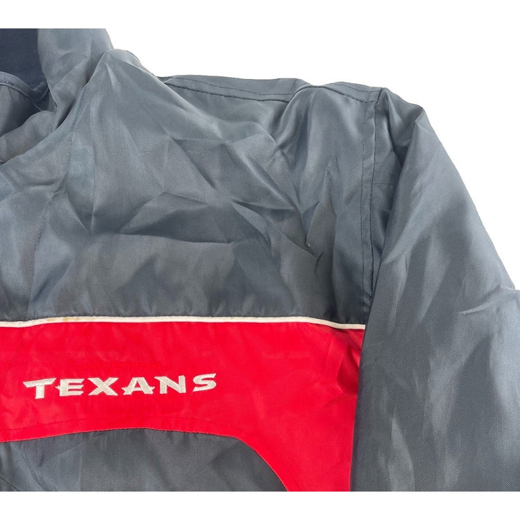 Men Vintage Houston Texans Reversible FullZipJacket Fleece Windbreaker Size 2XL