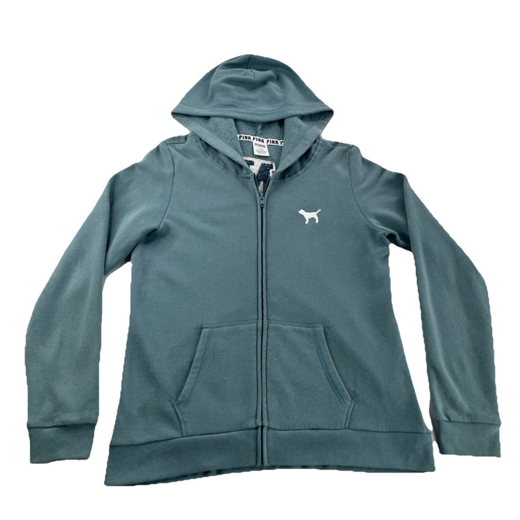 Womens Victoria’s Secret PINK Teal Zip Up Jacket Size Medium