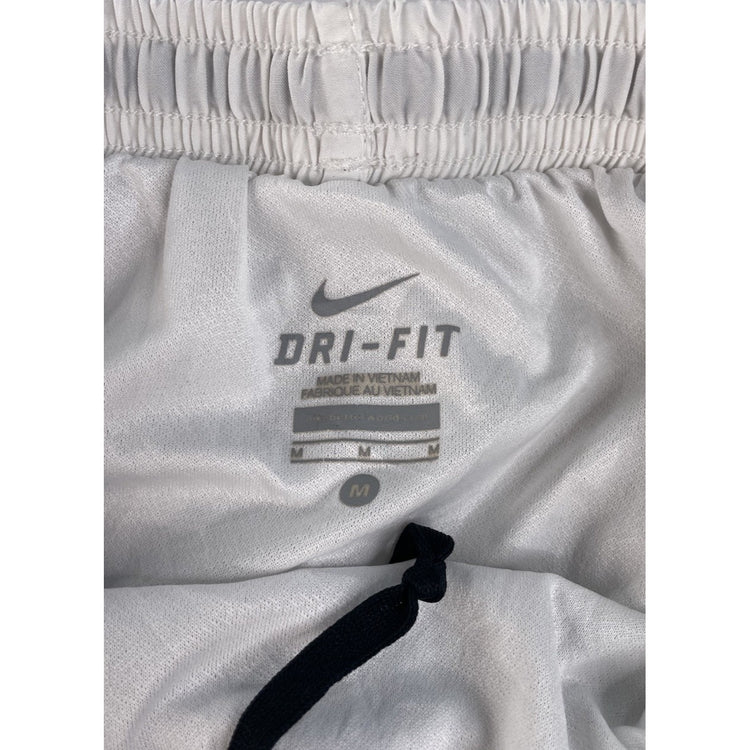 Women's Nike Dri-FIT White Athletic Running Shorts with Patterned Trim, Size M