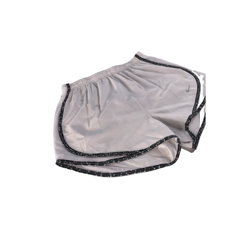 Women's Nike Dri-FIT White Athletic Running Shorts with Patterned Trim, Size M