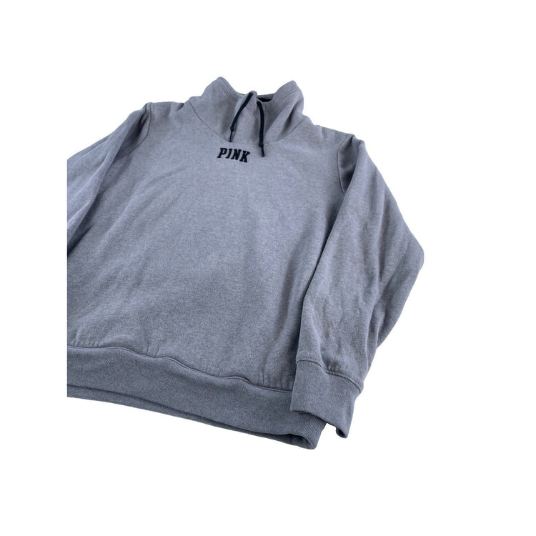 Womens Victoria's Secret PINK Gray Cowl Neck Fleece Sweatshirt Size XS