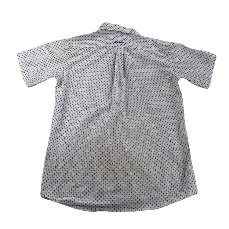 Mens Ariat Classic Western White SS ButtonUp Shirt Size XL