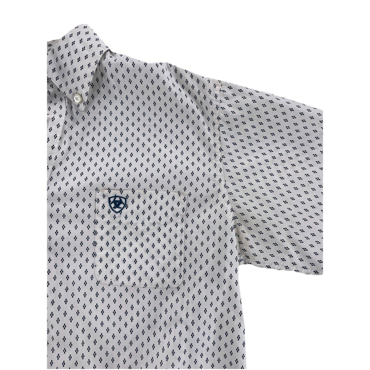 Mens Ariat Classic Western White SS ButtonUp Shirt Size XL