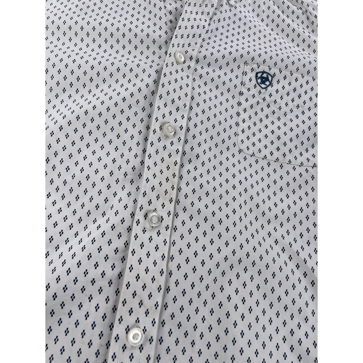 Mens Ariat Classic Western White SS ButtonUp Shirt Size XL