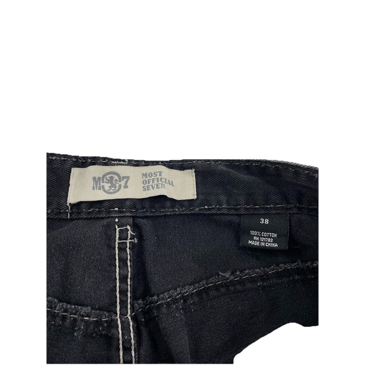 Mens Most Official Seven Black Jean Shorts Size 38