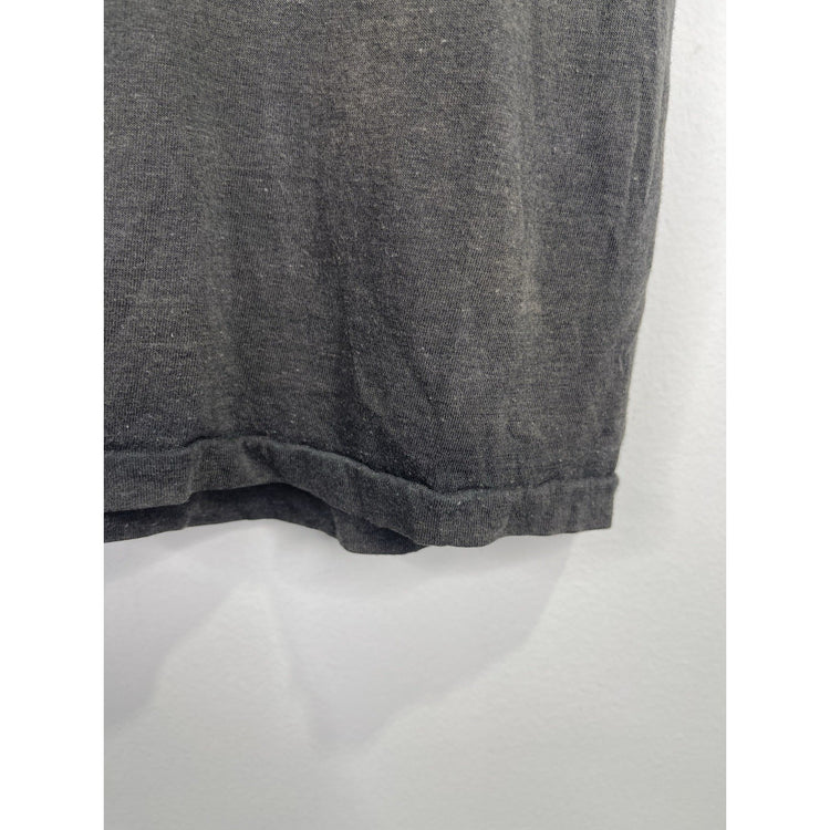 Mens Gray Vintage 80s Harley Davidson Motorcycle USA Whiskey Eagle Tank Top Sz M