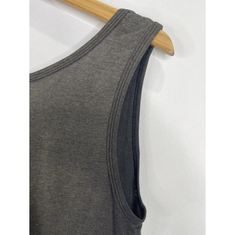 Mens Gray Vintage 80s Harley Davidson Motorcycle USA Whiskey Eagle Tank Top Sz M