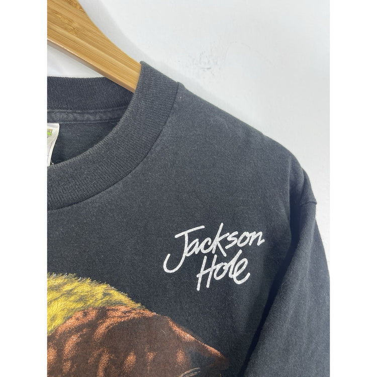 Men’s VTG 1996 Black Hills South Dakota Jackson Hole Graphic T Shirt Sz L
