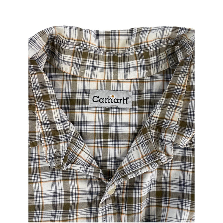 Mens Carhartt Classic Plaid SS Button-Up Shirt Size L
