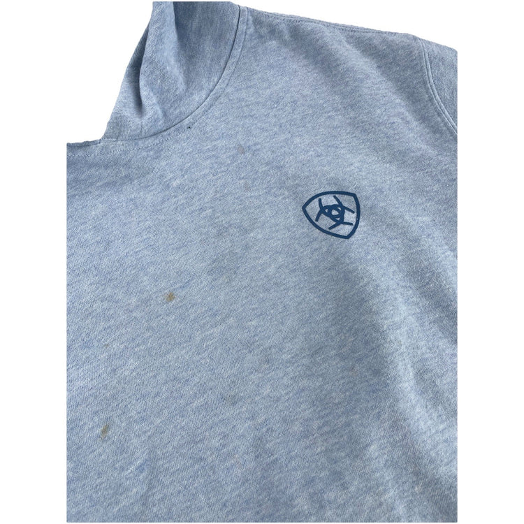Mens Ariat Basic Blue-Grayish Pullover Hoodie Size XL