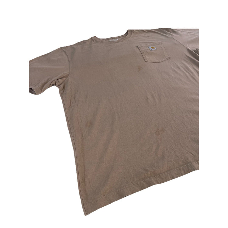 Mens Carhartt Light Brown Loose Fit T-Shirt Size 2Xl