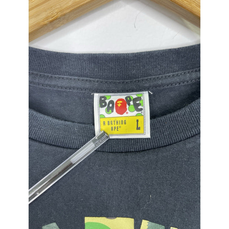 Men’s A Bathing Ape Bape ABC Camo College Black T Shirt Sz Large