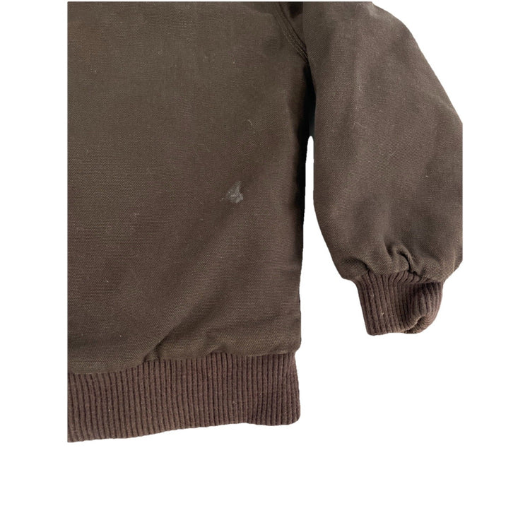 Kids Carhartt Brown Quilted Flannel Lined Active Zip Up Jacket Size XS