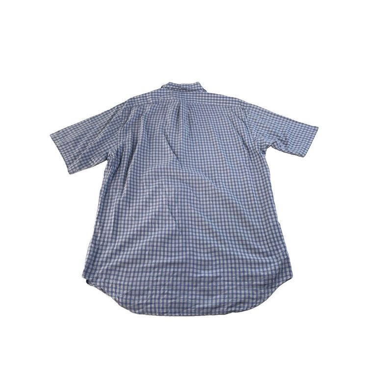 Men's Ralph Lauren Sport Blue White Plaid Button Down Shirt Size L