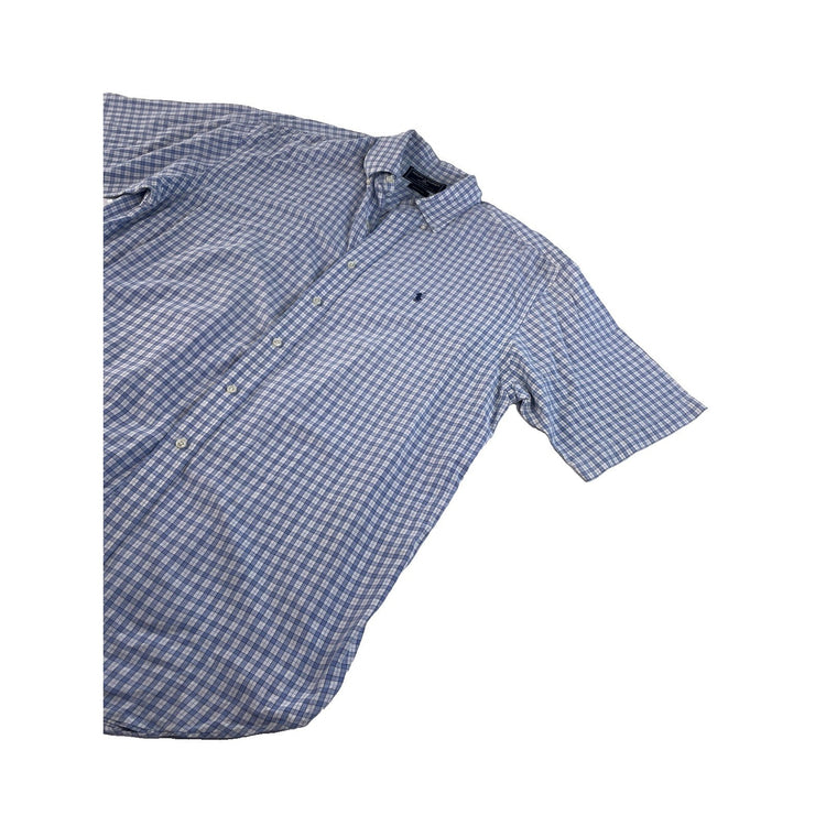Men's Ralph Lauren Sport Blue White Plaid Button Down Shirt Size L