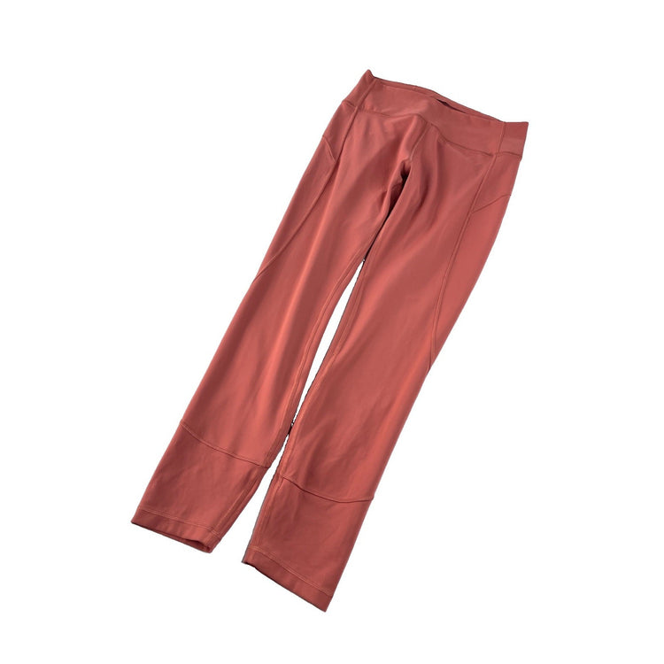 Women's Lululemon Athletic Leggings Coral Terracotta With Seam Detail Size 8