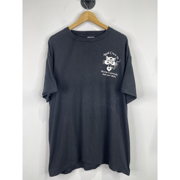 VTG Back Stage Local Crew 1995 Black Cat Logo T Shirt One Size Fits All